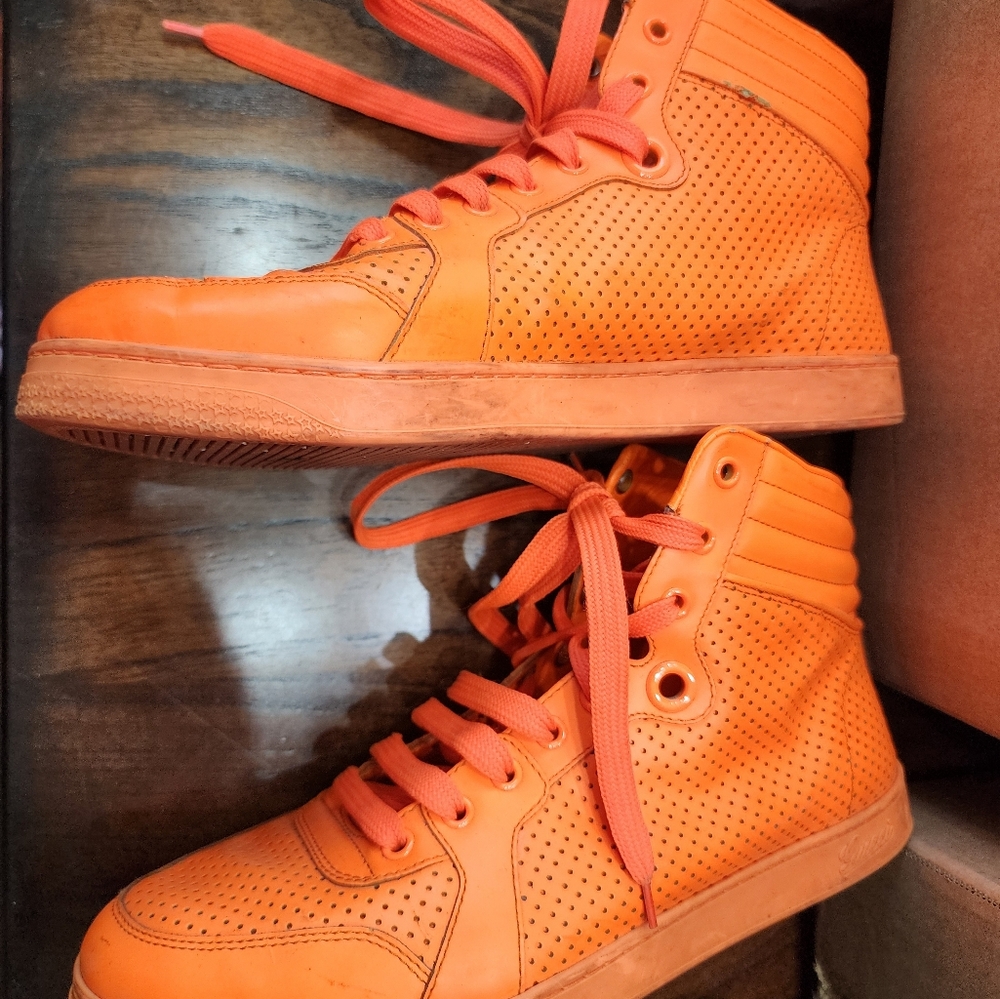 GUCCI Orange High-Top Sneakers